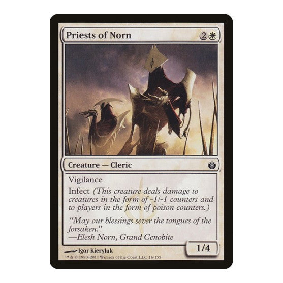 Priests of Norn (MBS) #16 Common (Lightly Played) Mirrodin Besieged Magic: The Gathering: 2011
