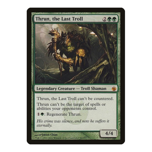 Thrun, the Last Troll (MBS) #92 Mythic Rare (Moderately Played) Mirrodin Besieged Magic: The Gathering: 2011