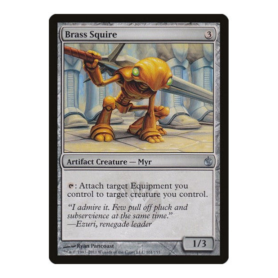 Brass Squire (MBS) #101 Uncommon (Moderately Played) Mirrodin Besieged Magic: The Gathering: 2011