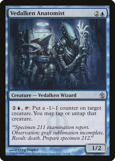 Vedalken Anatomist (MBS) #36 Uncommon (Lightly Played) Mirrodin Besieged Magic: The Gathering: 2011