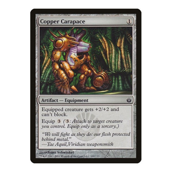 Copper Carapace (MBS) #102 Common (Lightly Played) Mirrodin Besieged Magic: The Gathering: 2011