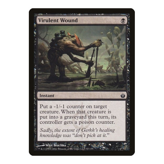 Virulent Wound (MBS) #57 Common (Lightly Played) Mirrodin Besieged Magic: The Gathering: 2011