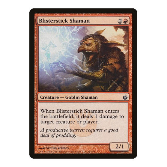 Blisterstick Shaman (MBS) #58 Common (Lightly Played) Mirrodin Besieged Magic: The Gathering: 2011