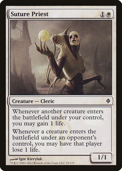 Suture Priest (NPH) #25 Common (Moderately Played) New Phyrexia Magic: The Gathering: 2011