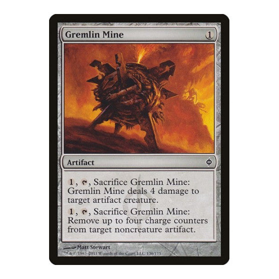 Gremlin Mine (NPH) #136 Common (Lightly Played) New Phyrexia Magic: The Gathering: 2011