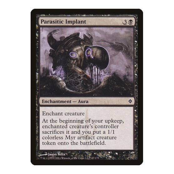 Parasitic Implant (NPH) #67 Common (Lightly Played) New Phyrexia Magic: The Gathering: 2011
