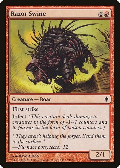 Razor Swine (NPH) #92 Common (Moderately Played) New Phyrexia Magic: The Gathering: 2011