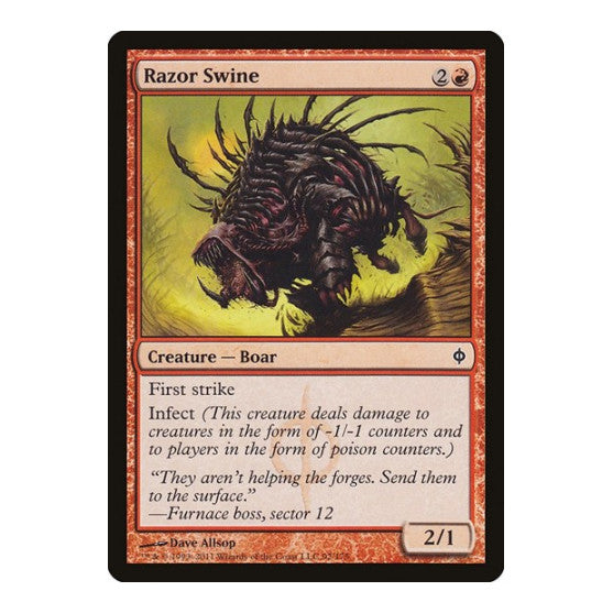 Razor Swine (NPH) #92 Common (Moderately Played) New Phyrexia Magic: The Gathering: 2011