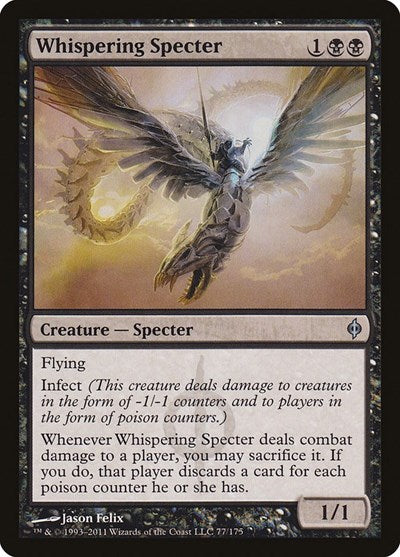 Whispering Specter (NPH) #77 Uncommon (Lightly Played) New Phyrexia Magic: 2011
