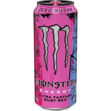 Monster Energy Ultra Fantasy Ruby Red Zero Sugar, 16 oz can