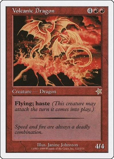 Volcanic Dragon (S99) #122 Rare (Moderately Played) Starter 1999 Magic: The Gathering: 1999