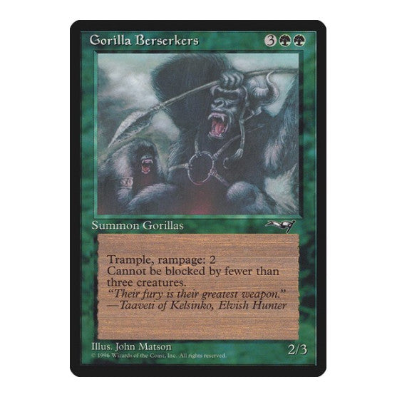 Gorilla Berserkers (ALL) #76 Common (Damaged) Alliances Magic: The Gathering: 1996