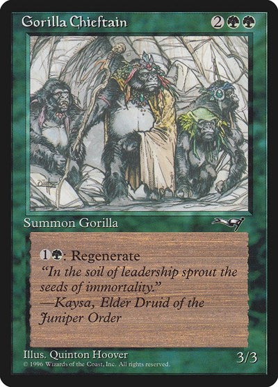 Gorilla Chieftain 4 Gorillas (ALL) #94b Common (Heavily Played) Alliances Magic: The Gathering: 1996
