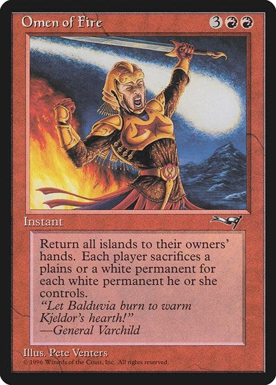 Omen of Fire (ALL) #75 Rare (Lightly Played) Alliances Magic: The Gathering: 1996
