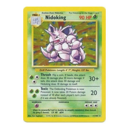 Nidoking (BS) #011/102 Holo Rare Base Set Pokemon: 1999