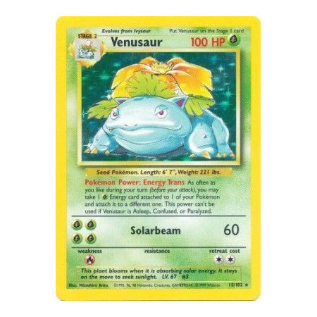 Venusaur (BS) #015/102 Holo Rare Base Set Pokemon: 1999