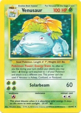 Venusaur (BS) #015/102 Holo Rare Base Set Pokemon: 1999
