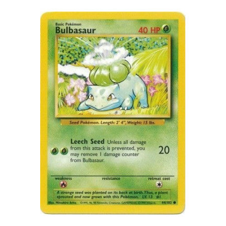 Bulbasaur (BS) #044/102 Common Base Set Pokemon: 1999