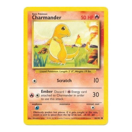 Charmander (BS) #046/102 Common Base Set Pokemon: 1999