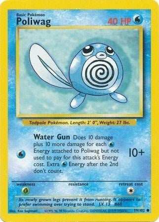 Poliwag (BS) #059/102 Common (Lightly Played) Base Set Pokemon: 1999