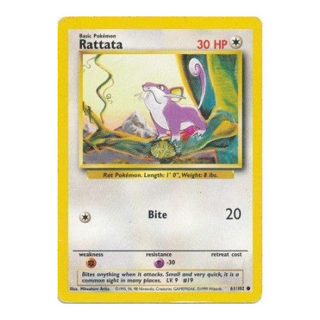 Rattata (BS) #061/102 Common Base Set Pokemon: 1999