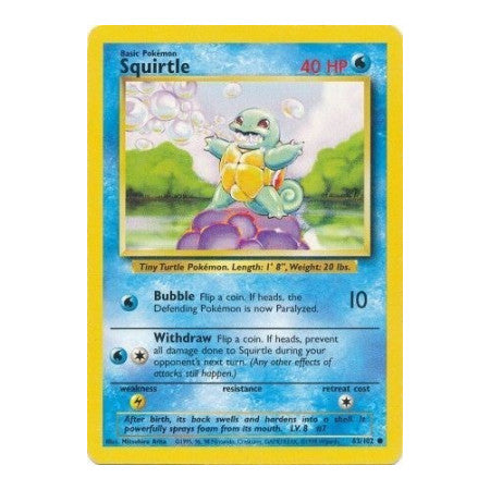 Squirtle (BS) #063/102 Common Base Set Pokemon: 1999