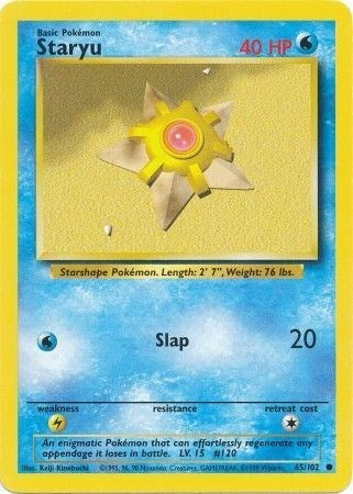 1999 Pokemon: Base Set (BS) - Staryu (#065/102, Common)