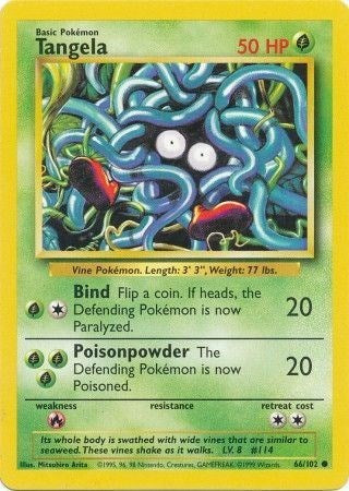Tangela (BS) #066/102 Common Base Set Pokemon: 1999