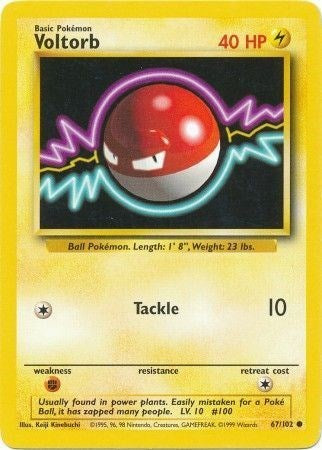 Voltorb (BS) #067/102 Common Base Set Pokemon: 1999
