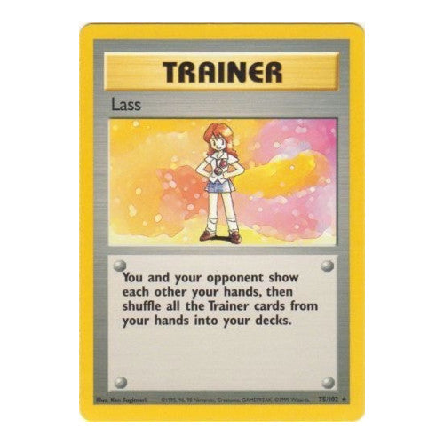 Lass (BS) #075/102 Rare (Damaged) Base Set Pokemon: 1999
