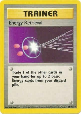 Energy Retrieval (BS) #081/102 Uncommon Base Set Pokemon: 1999