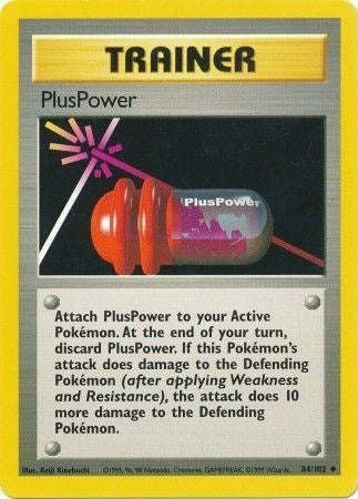 PlusPower (BS) #084/102 Uncommon (Moderately Played) Base Set Pokemon: 1999