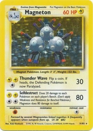 Magneton (BS) #009/102 Holo Rare Base Set Pokemon: 1999
