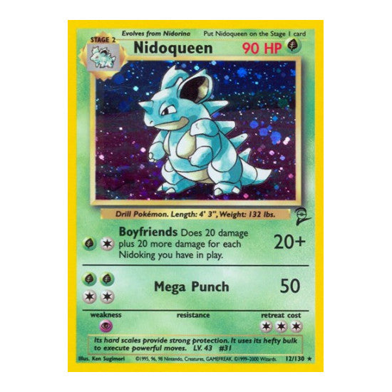 Nidoqueen (BS2) #012/130 Holo Rare (Holofoil Near Mint) Base Set 2 Pokemon: 2000