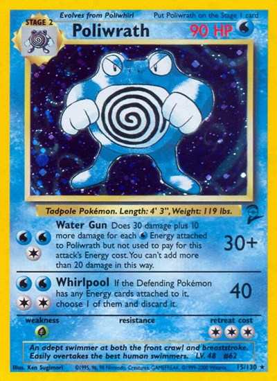 Poliwrath (BS2) #015/130 Holo Rare (Holofoil Lightly Played) Base Set 2 Pokemon: 2000