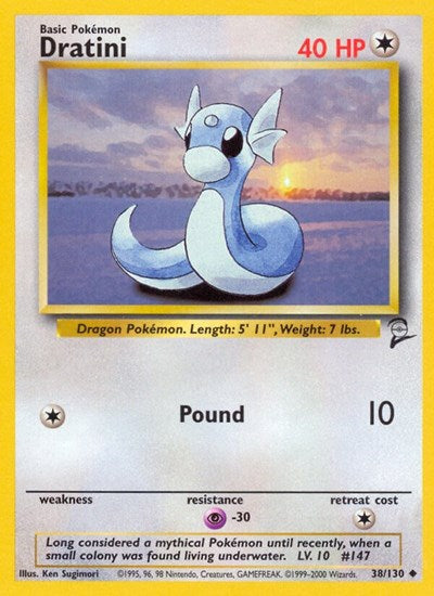 Dratini (BS2) #038/130 Uncommon (Lightly Played) Base Set 2 Pokemon: 2000