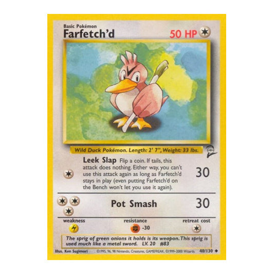 Farfetch'd (BS2) #040/130 Uncommon (Lightly Played) Base Set 2 Pokemon: 2000