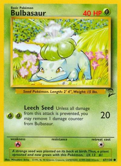 Bulbasaur (BS2) #067/130 Common Base Set 2 Pokemon: 2000