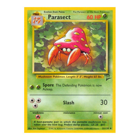 Parasect (BS2) #055/130 Uncommon (Moderately Played) Base Set 2 Pokemon: 2000