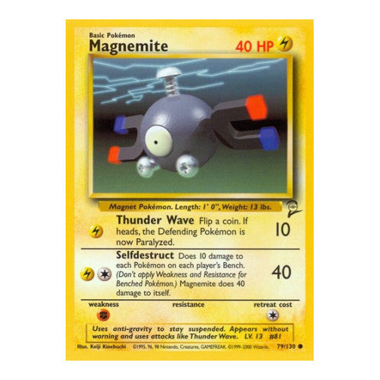 Magnemite (BS2) #079/130 Common (Damaged) Base Set 2 Pokemon: 2000