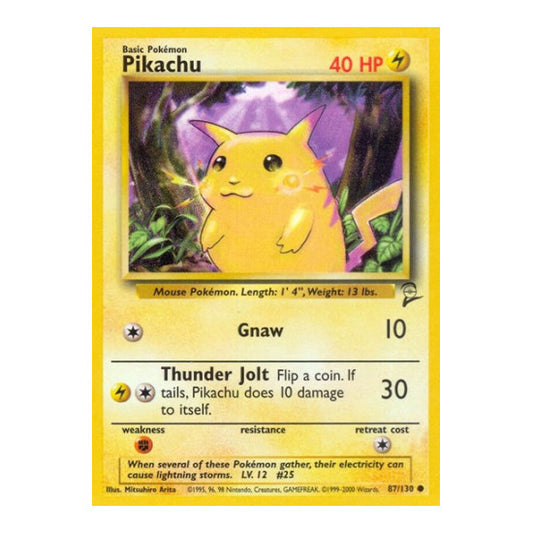 Pikachu (BS2) #087/130 Common Base Set 2 Pokemon: 2000