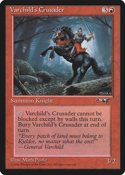 Varchilds Crusader (ALL) #82b Common (Moderately Played) Alliances Magic: The Gathering: 1996