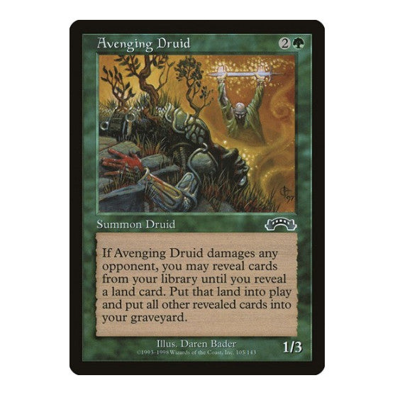 Avenging Druid (EXO) #105 Common (Lightly Played) Exodus Magic: The Gathering: 1998