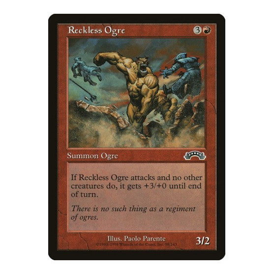 Reckless Ogre (EXO) #98 Common (Moderately Played) Exodus Magic: The Gathering: 1998