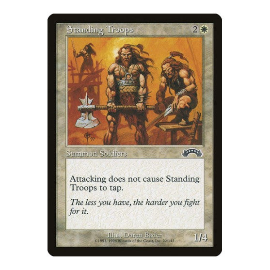Standing Troops (EXO) #22 Common (Lightly Played) Exodus Magic: The Gathering: 1998