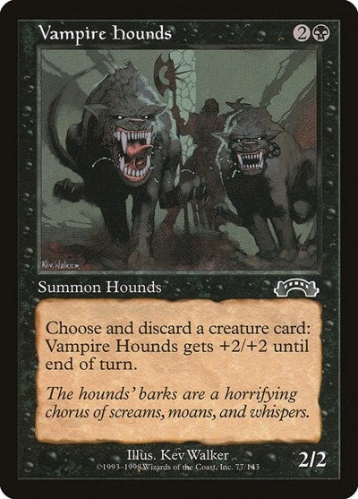 Vampire Hounds (EXO) #77 Common (Moderately Played) Exodus Magic: The Gathering: 1998