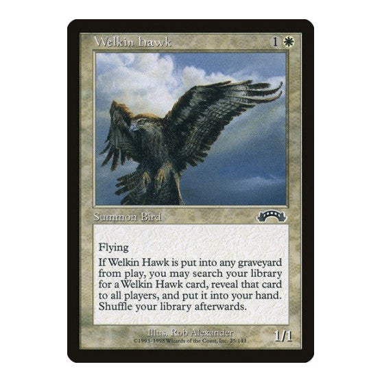 Welkin Hawk (EXO) #25 Common (Heavily Played) Exodus Magic: The Gathering: 1998