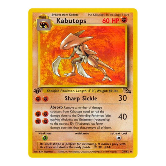 Kabutops (24) (FO) #24/62 Rare Fossil Pokemon: 1999