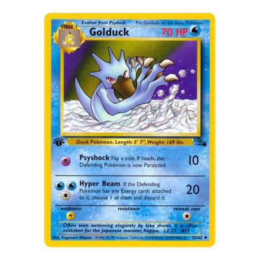 Golduck (FO) #35/62 Uncommon Fossil Pokemon: 1999