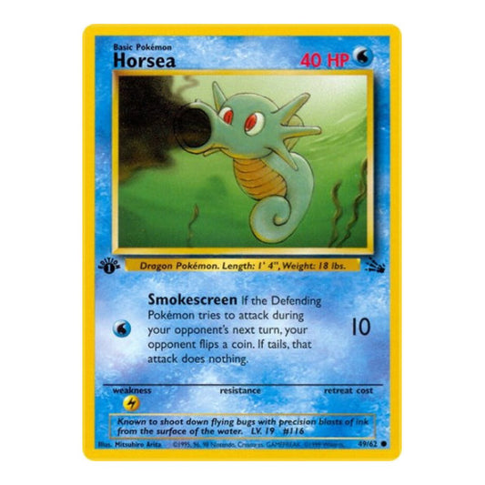 Horsea (FO) #49/62 Common Fossil Pokemon: 1999